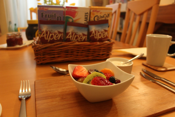 Fruit salad and cereal